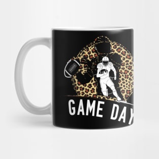 Game day Football Leopard Gift idea for football lovers Mug